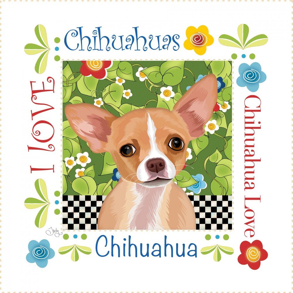 Chihuahua 152 mm Fabric Art Panel by Jody Houghton - Everything Fabric