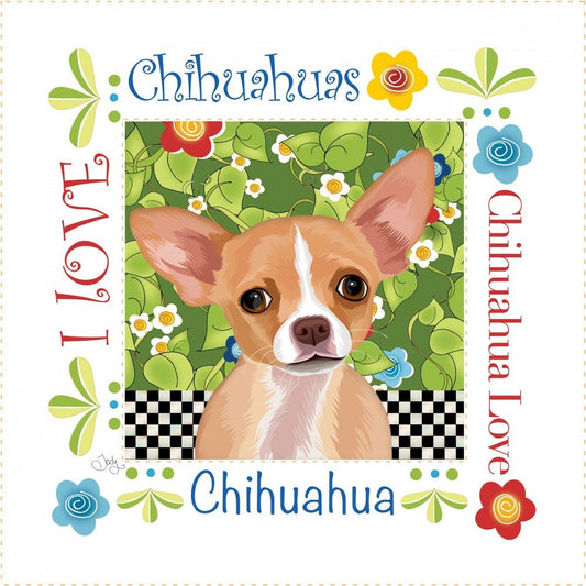 Chihuahua 152 mm Fabric Art Panel by Jody Houghton - Everything Fabric