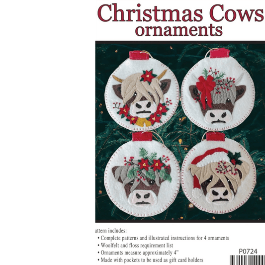 Christmas Cows Ornament Pattern - Everything Fabric