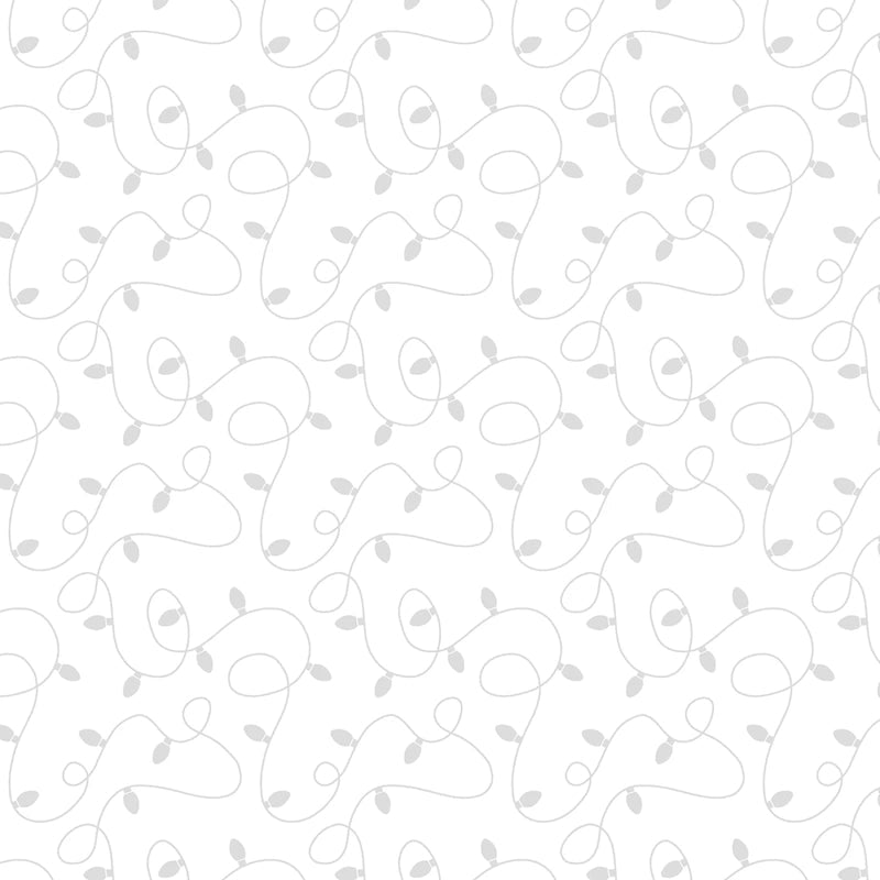 Christmas Lights White On White - Everything Fabric