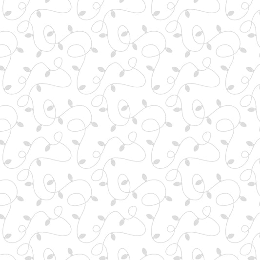 Christmas Lights White On White - Everything Fabric