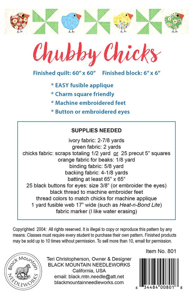 Chubby Chicks Quilt Pattern - Everything Fabric