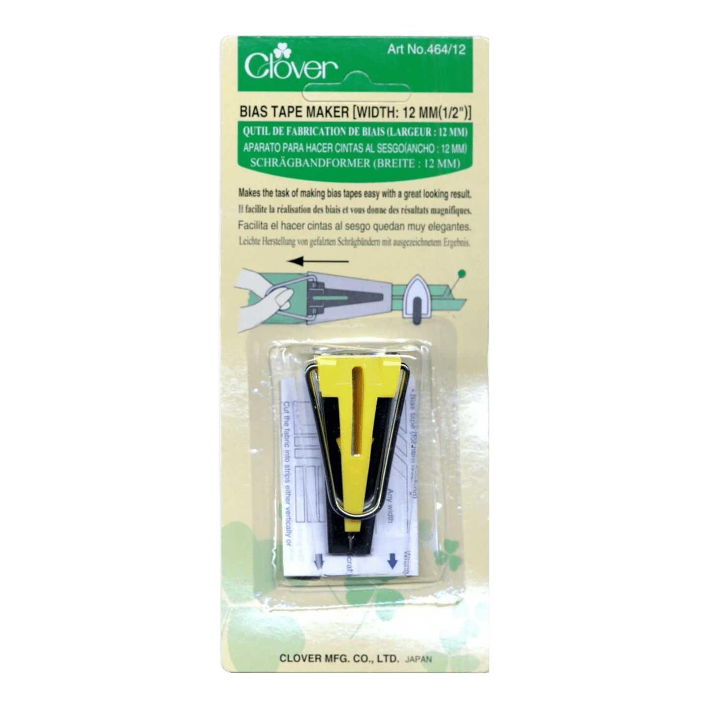 Clover Bias Tape Maker 1/2 inch - Everything Fabric