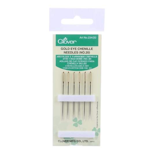 Clover Needle Gold Eye Chenille SZ 20 - Everything Fabric