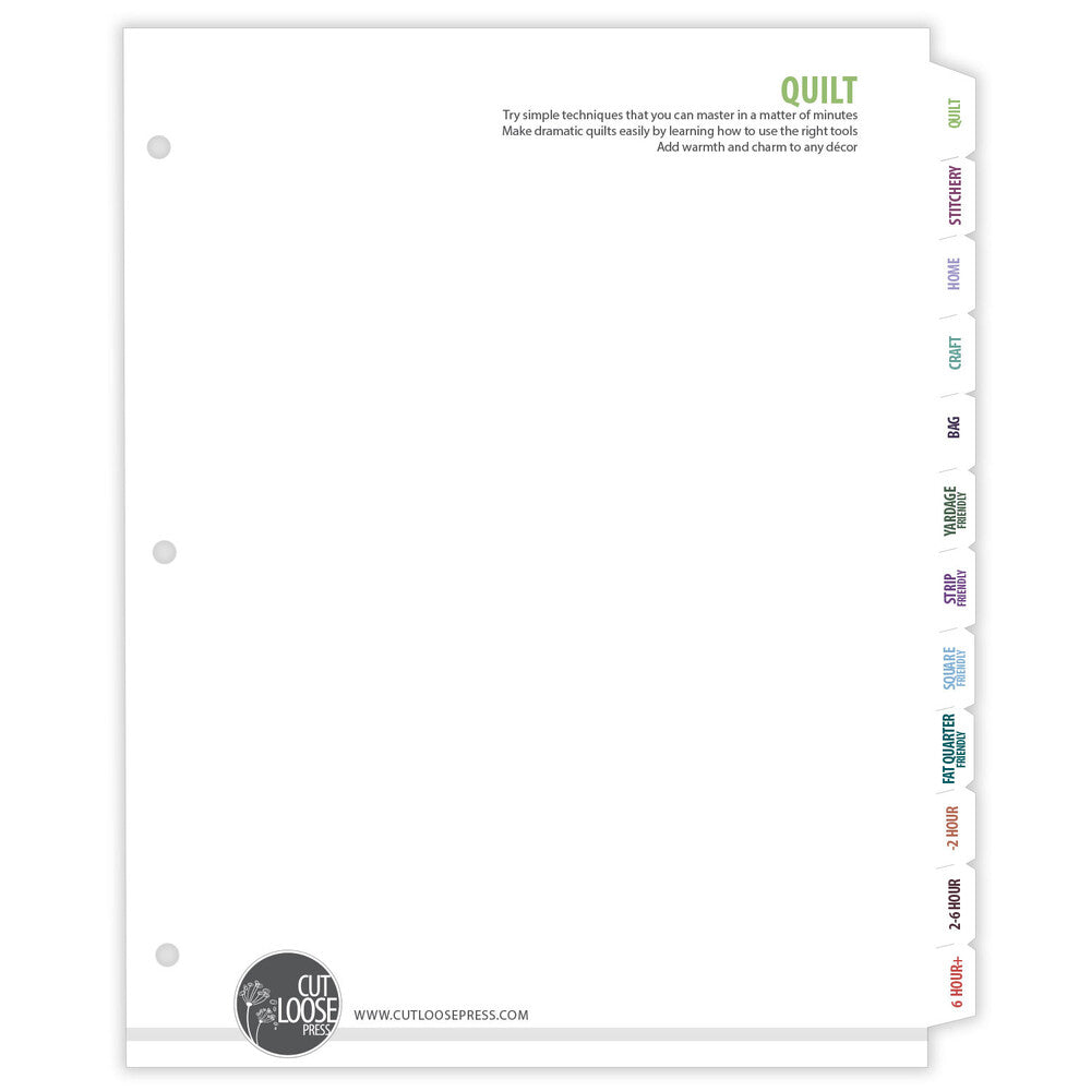 Cut Loose Press Binder Tabs sewing and quilting product