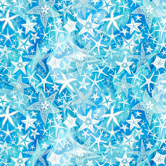 Coastal Living - BLUE STARFISH - Everything Fabric