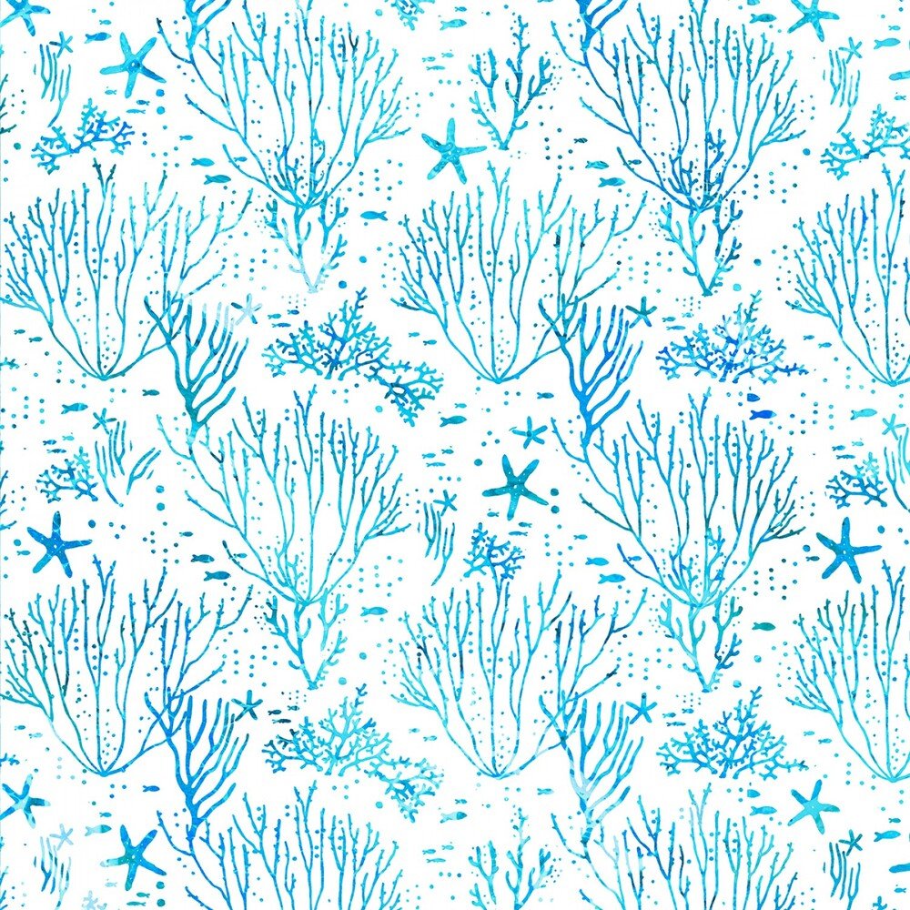 Coastal Living - Light Blue Coral - Everything Fabric