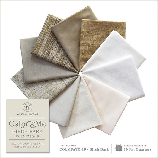 Color Me Fat Quarter Bundle Birch Bark 10pc - Everything Fabric