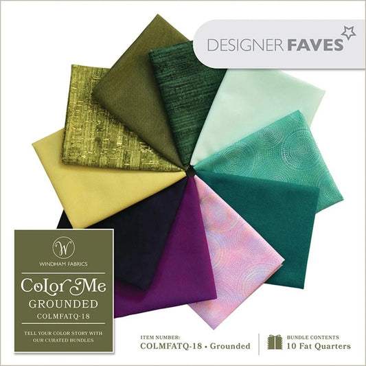 Color Me Fat Quarter Bundle Grounded 10pc - Everything Fabric