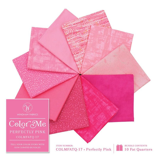 Color Me Fat Quarter Bundle Perfectly Pink 10pc - Everything Fabric