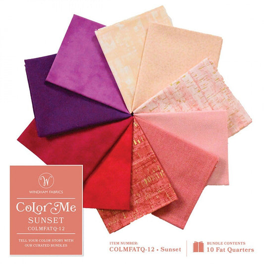 Color Me Fat Quarter Bundle – Sunset 10pcs - Everything Fabric