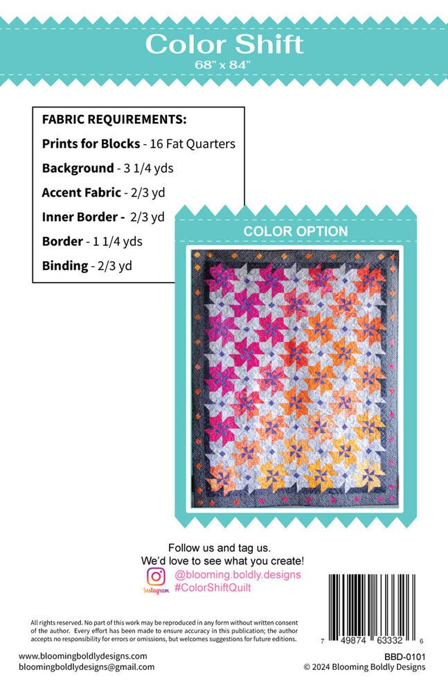 Color Shift Quilt Pattern - Everything Fabric