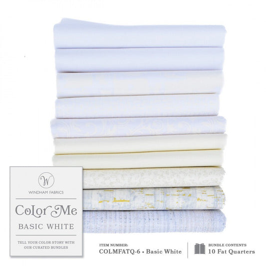 Colour Me Basic White - FQ Bundle 10pc - Everything Fabric