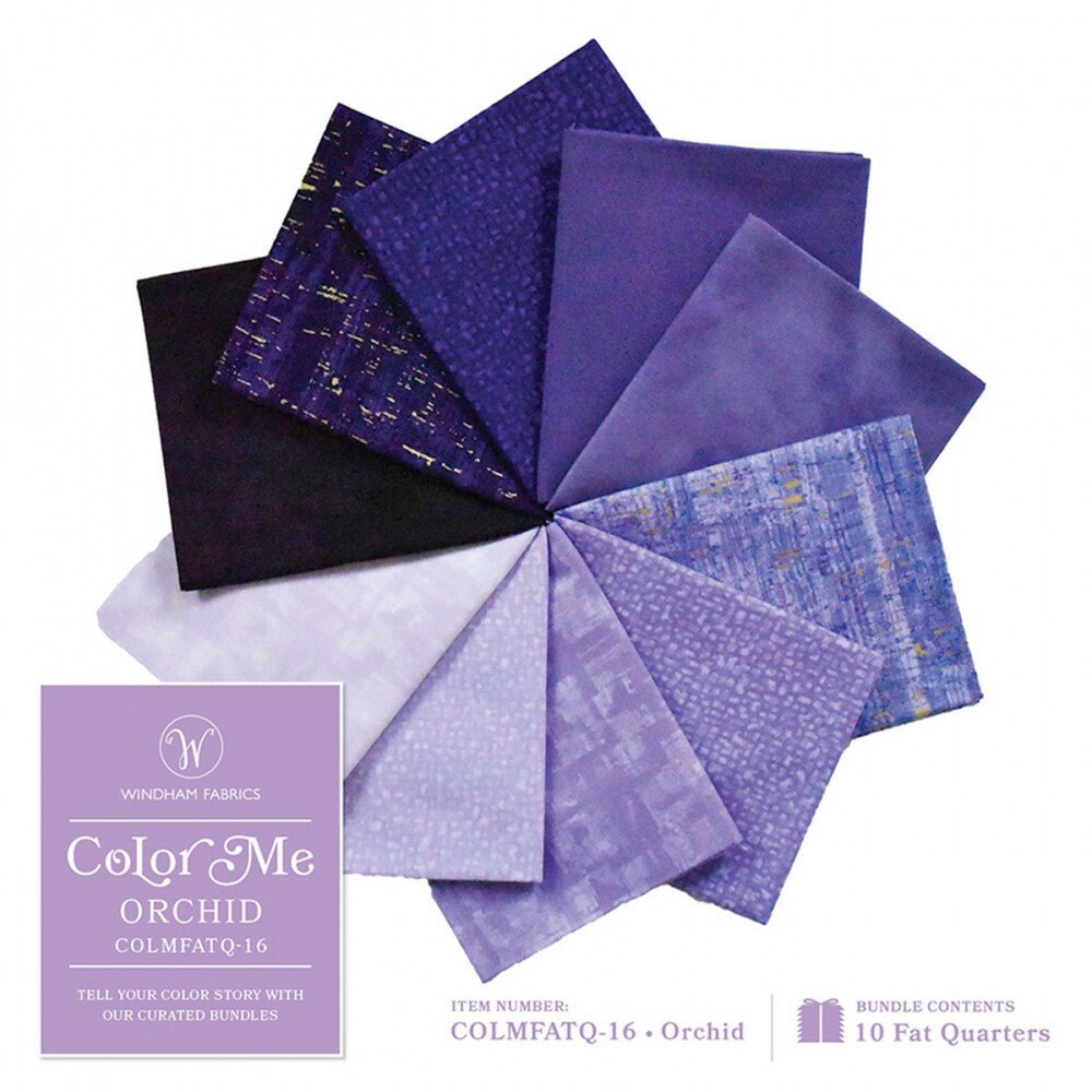Colour Me FQ Bundle 10pc - Orchid - Everything Fabric