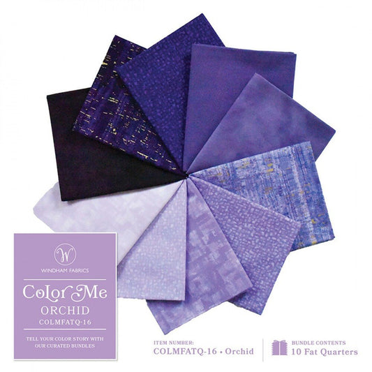 Colour Me FQ Bundle 10pc - Orchid - Everything Fabric