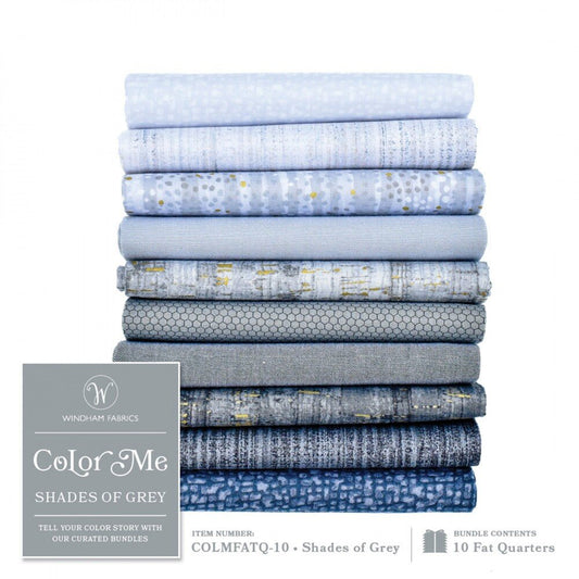 Colour Me Shades of Gray - FQ Bundle 10pc - Everything Fabric