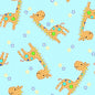 Comfy Flannel - Blue Giraffes - Everything Fabric