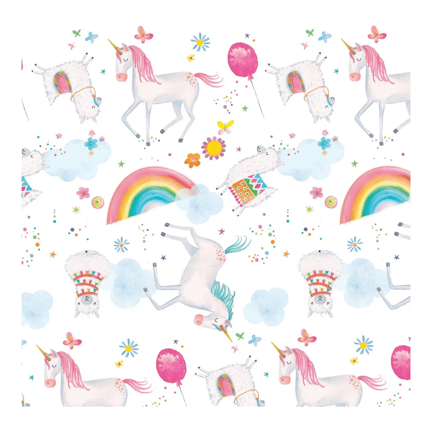 Comfy Flannel - White Unicorns - Everything Fabric