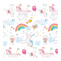 Comfy Flannel - White Unicorns - Everything Fabric