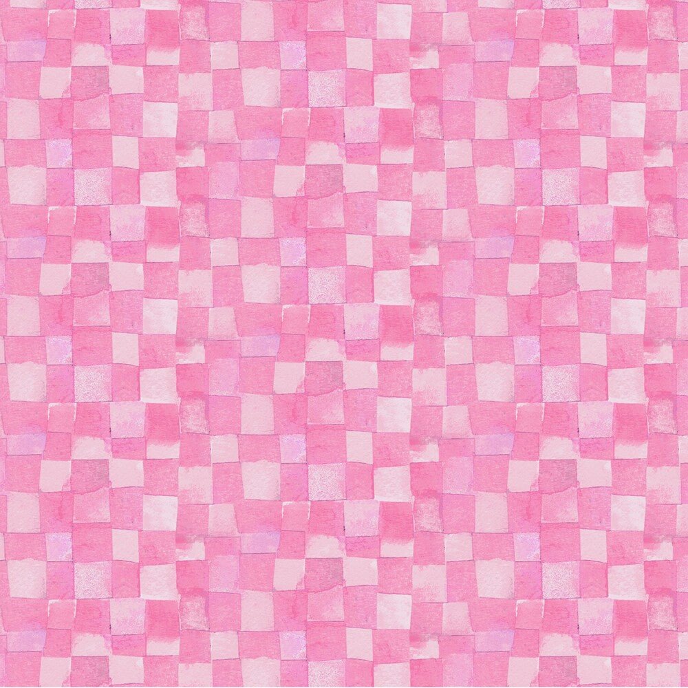 Connections - Pink Checkerboard - Everything Fabric