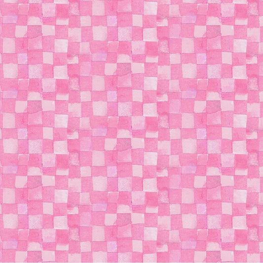 Connections - Pink Checkerboard - Everything Fabric
