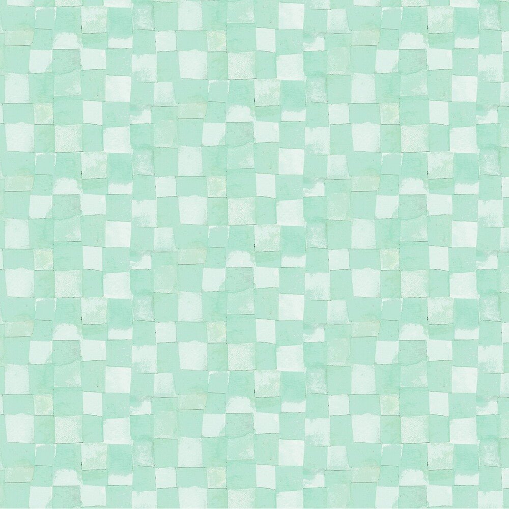 Connections - Seafoam Checkerboard - Everything Fabric