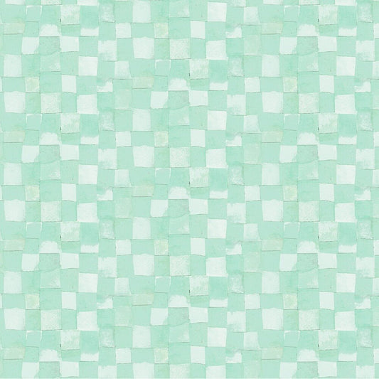 Connections - Seafoam Checkerboard - Everything Fabric