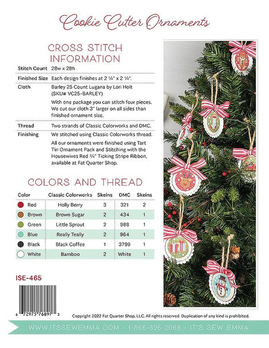 Cookie Cutter Ornaments Cross Stitch Pattern - Everything Fabric