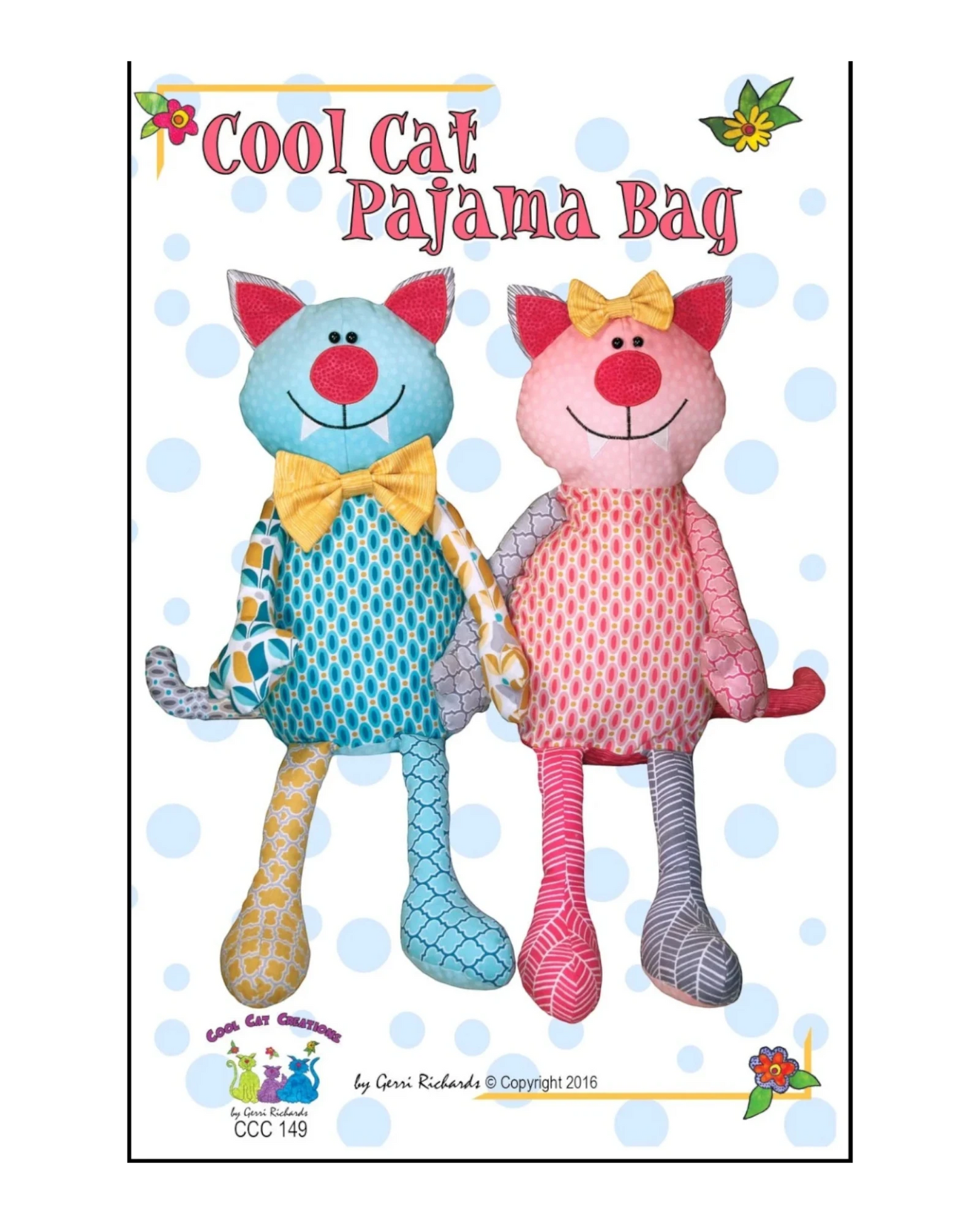 Cool Cat Pajama Bag Pattern - Everything Fabric
