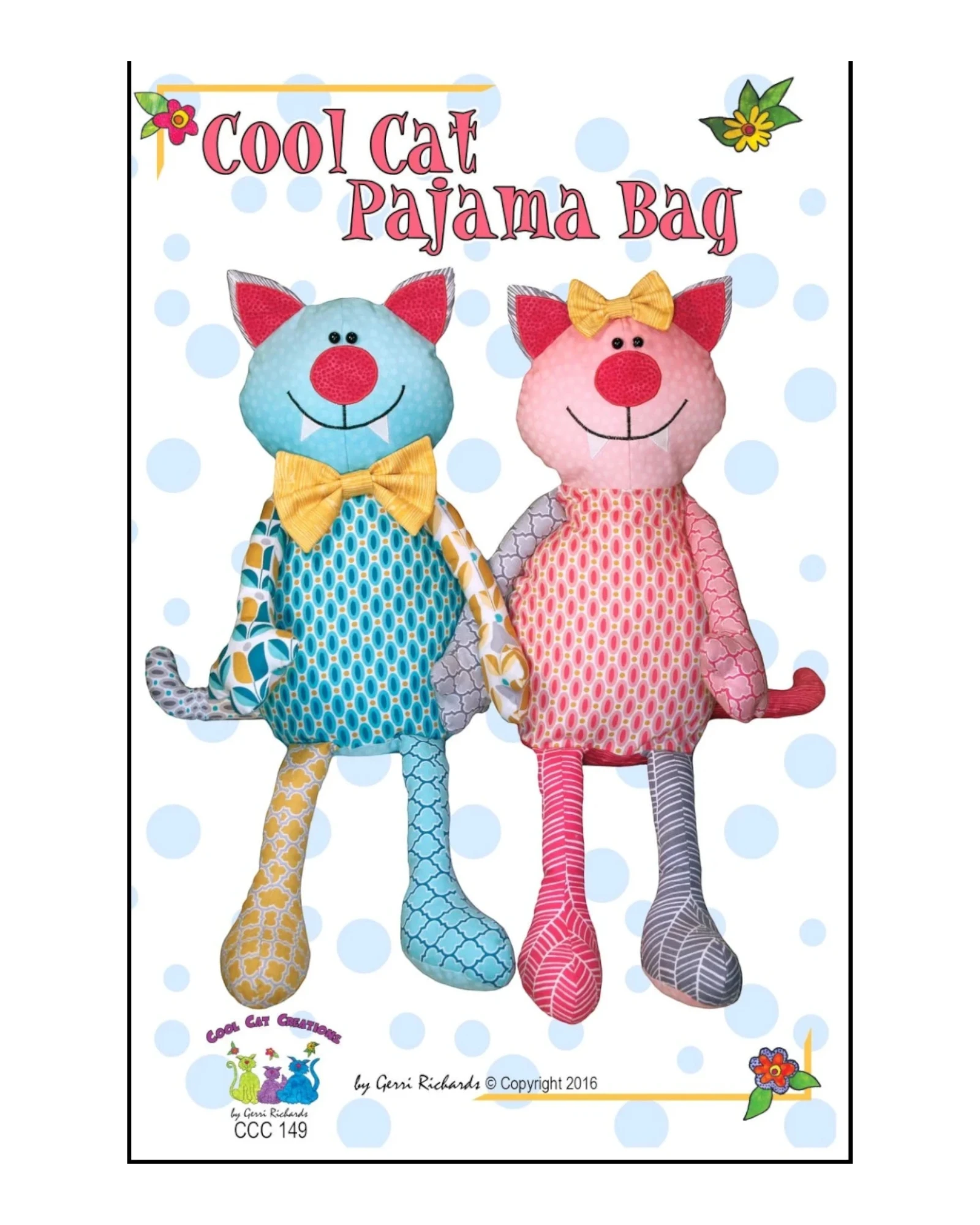 Cool Cat Pajama Bag Pattern - Everything Fabric