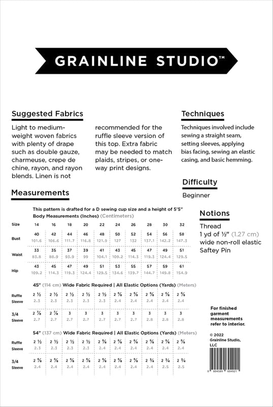Corin Top Pattern - Everything Fabric