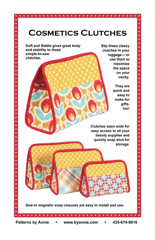 Cosmetic Clutches Bag Pattern - Everything Fabric