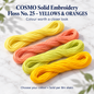 COSMO Solid Embroidery Floss No. 25 – YELLOWS & ORANGES – representative colour choices