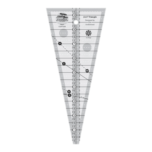 Creative Grids 22.5° Triangle Quilt Ruler (CGRT225) - Everything Fabric