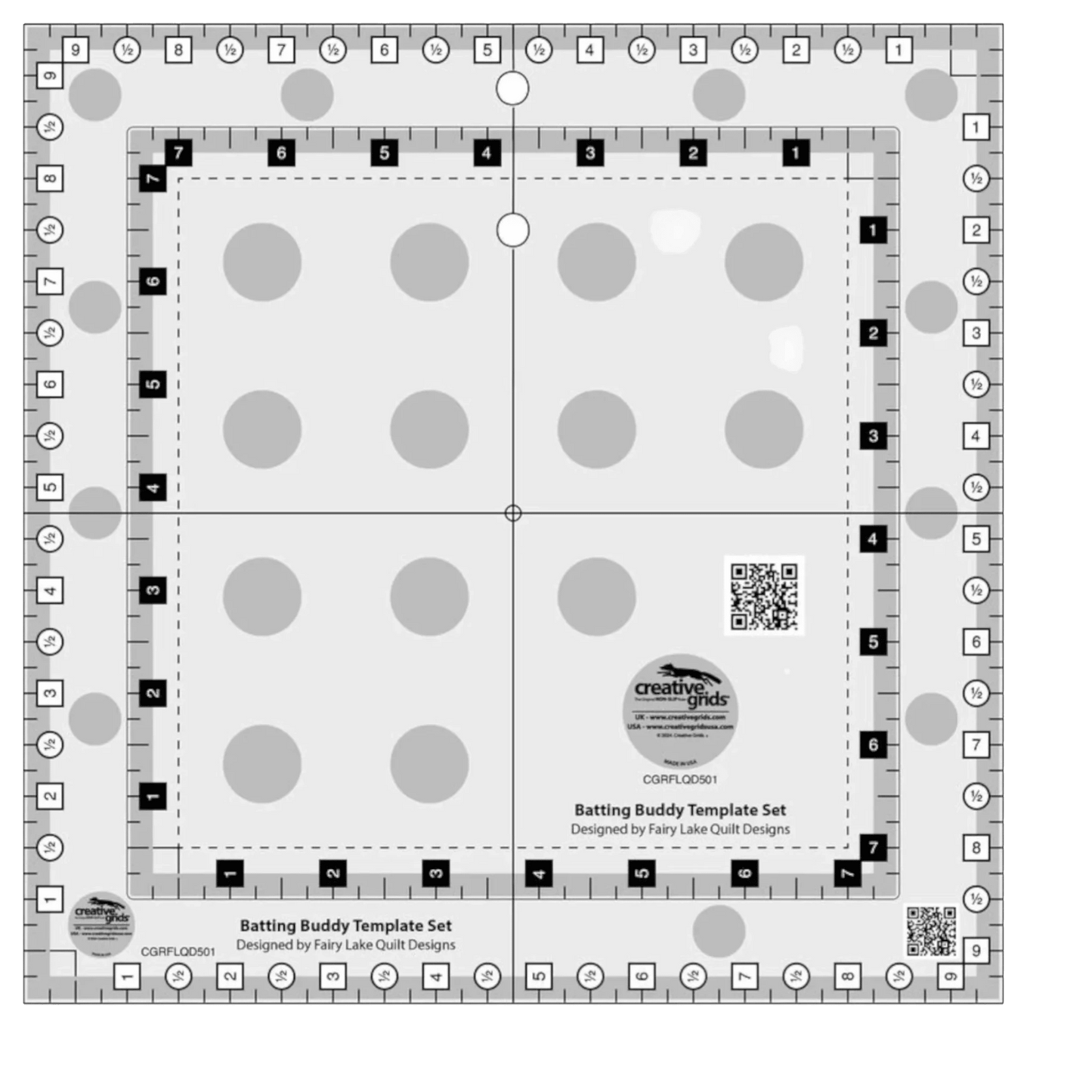 Creative Grids Batting Buddy Template Set CGRFLQD501 - Everything Fabric