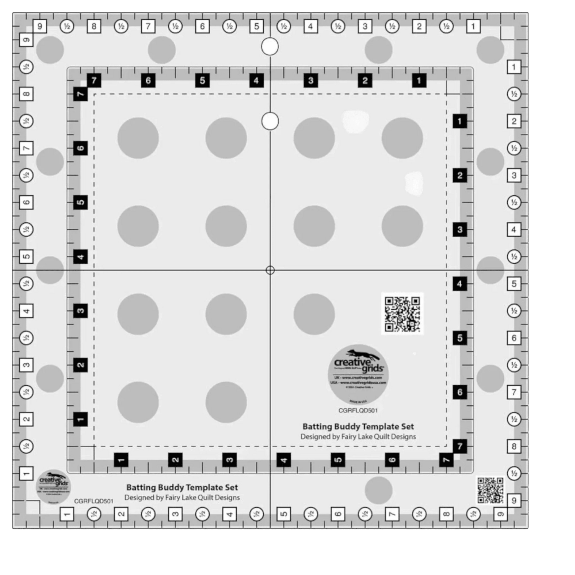 Creative Grids Batting Buddy Template Set CGRFLQD501 - Everything Fabric