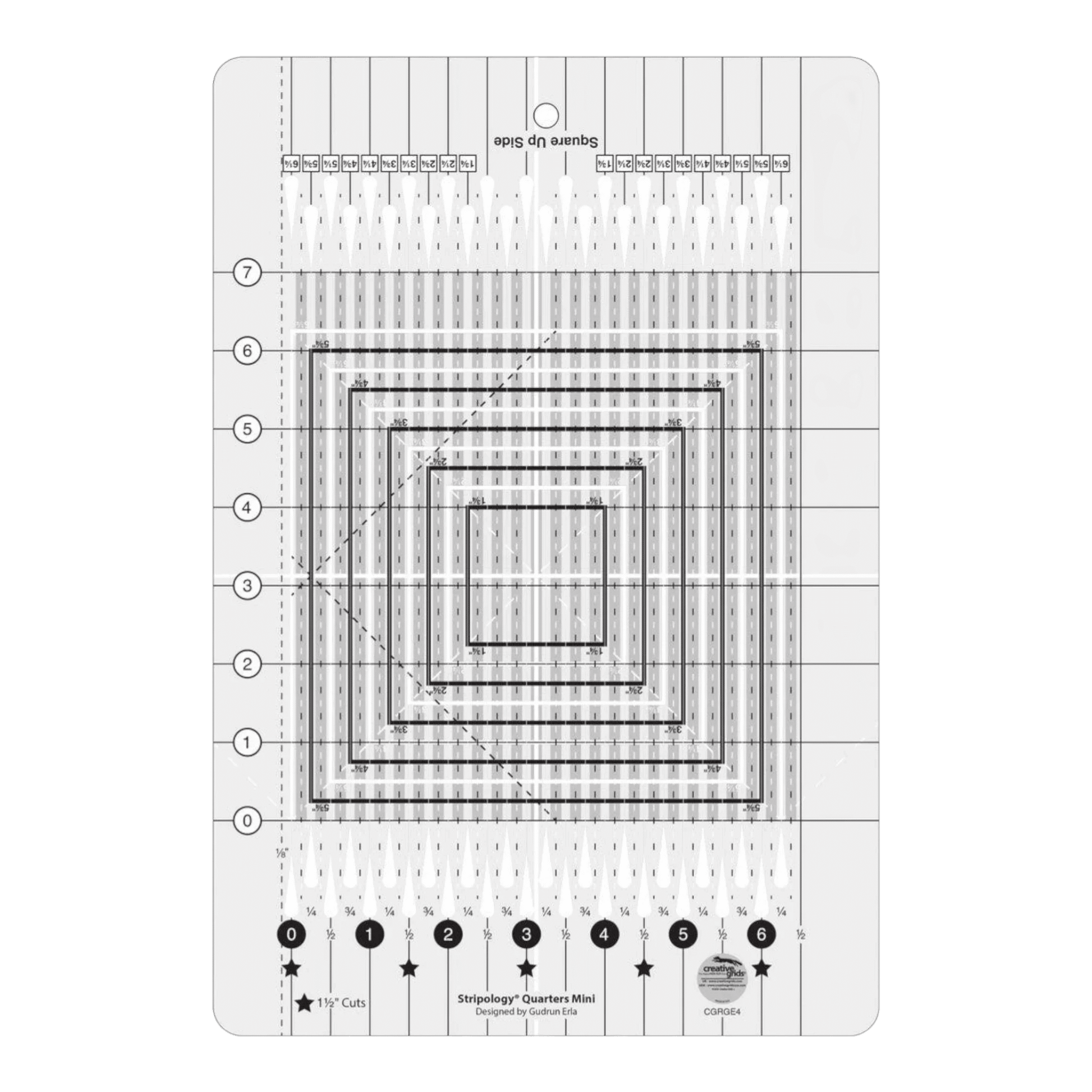 Creative Grids Stripology Quarters Mini Quilt Ruler CGRGE4 - Everything Fabric