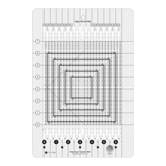 Creative Grids Stripology Quarters Mini Quilt Ruler CGRGE4 - Everything Fabric