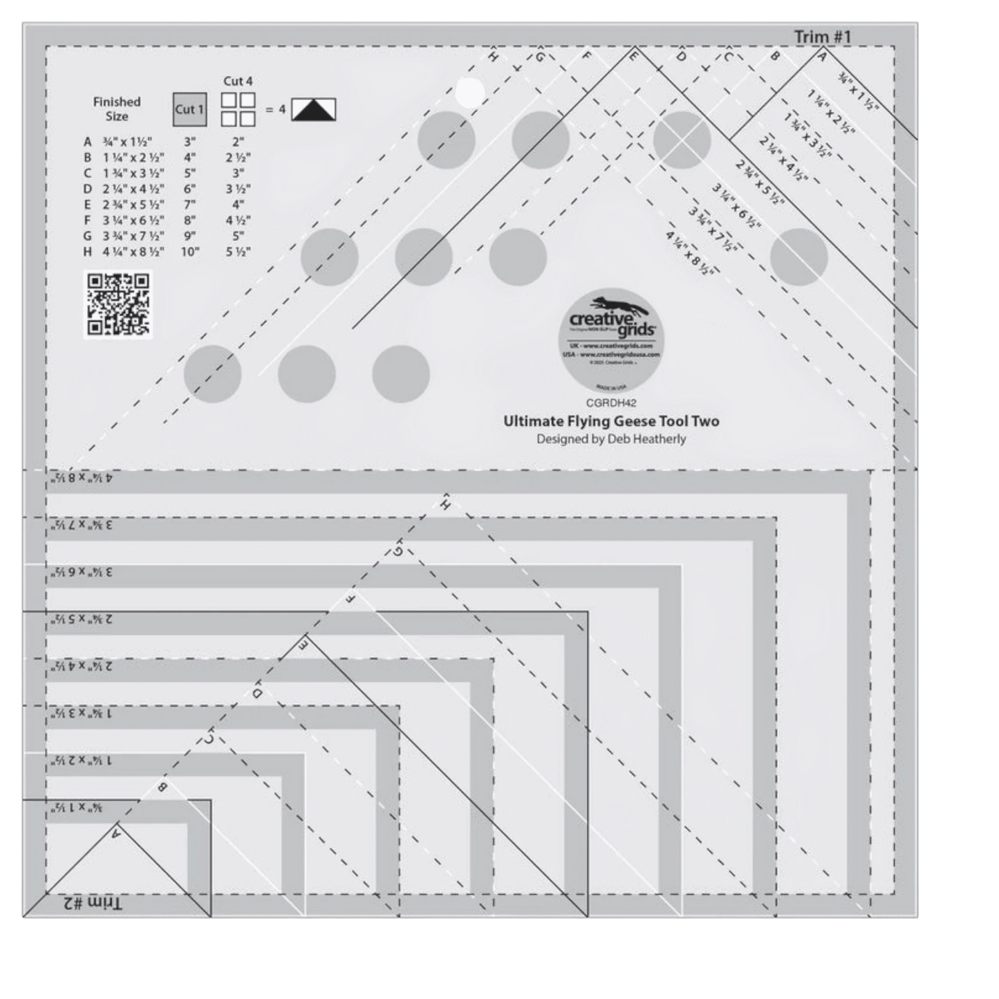 Creative Grids Ultimate Flying Geese Tool Two - Everything Fabric