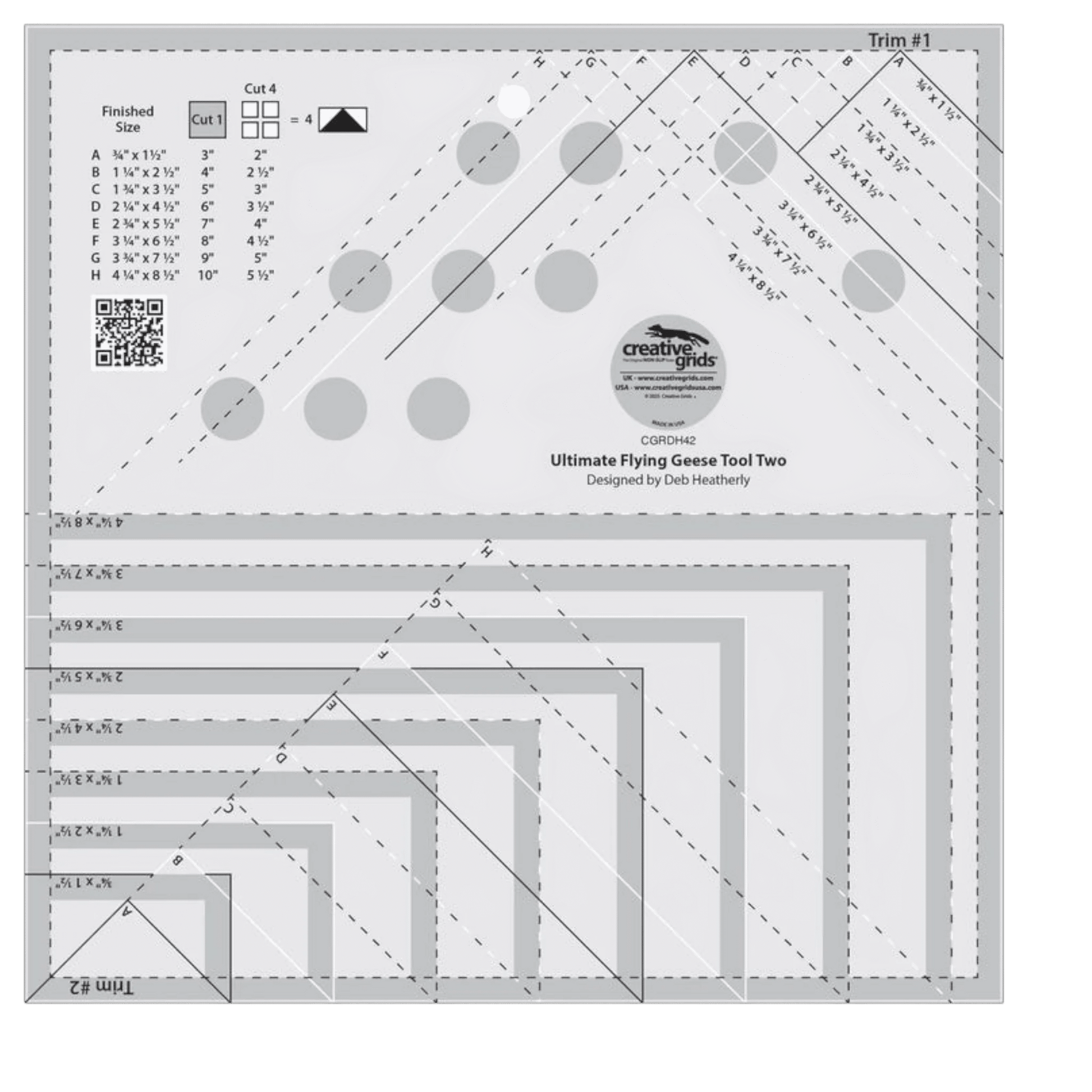 Creative Grids Ultimate Flying Geese Tool Two - Everything Fabric