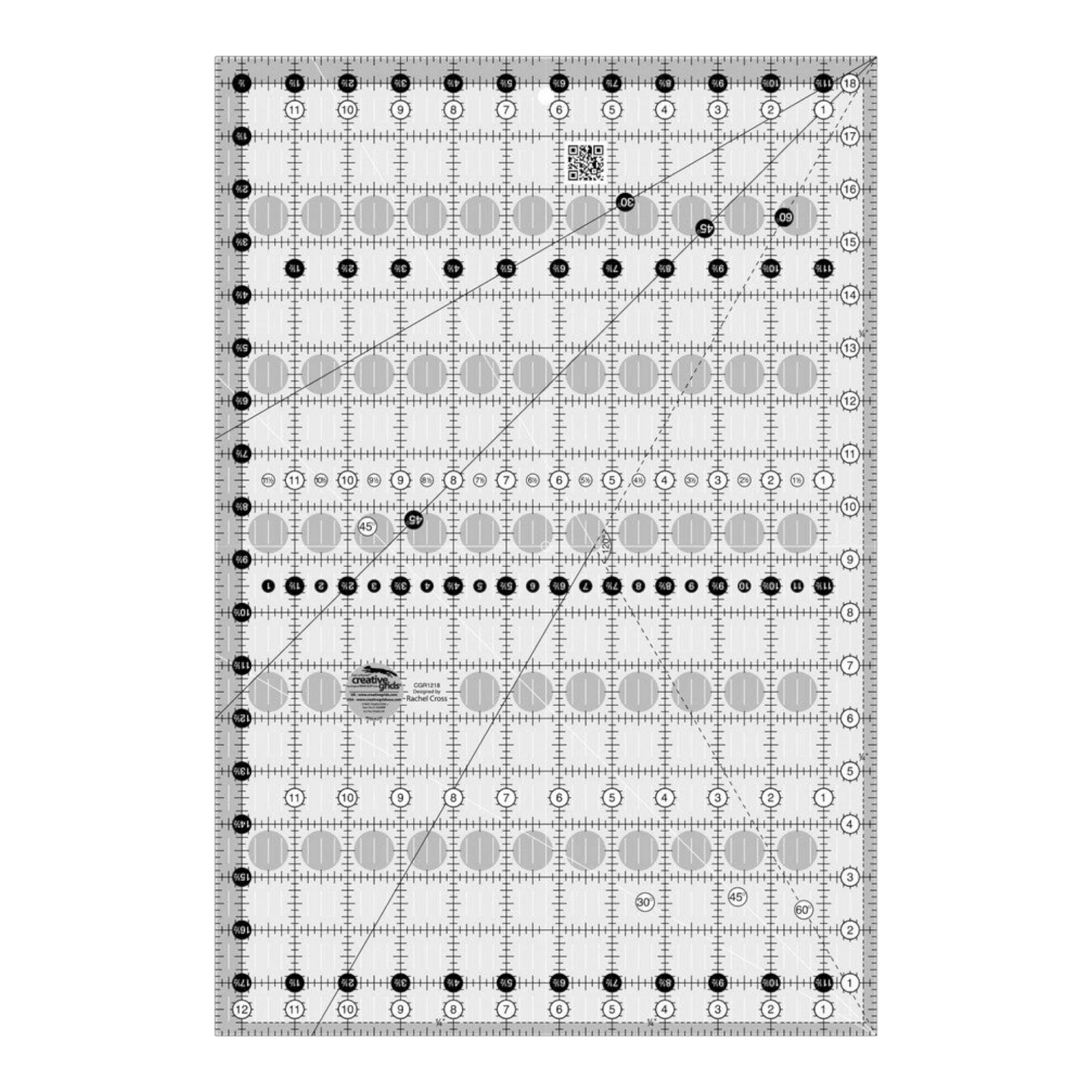 Quilt Ruler 318 mm x 470 mm CGR1218 for precise cutting, marking and patchwork