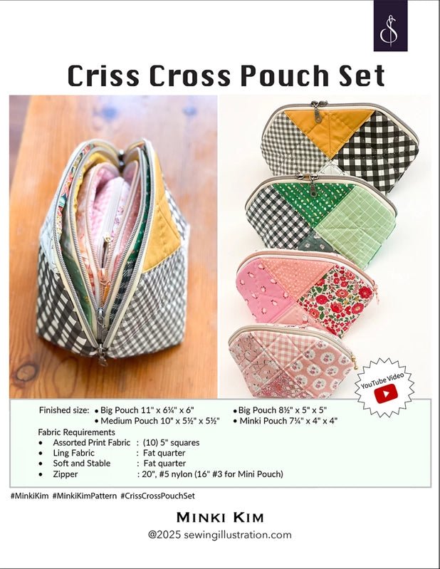 Criss Cross Pouch Set Pattern - Everything Fabric