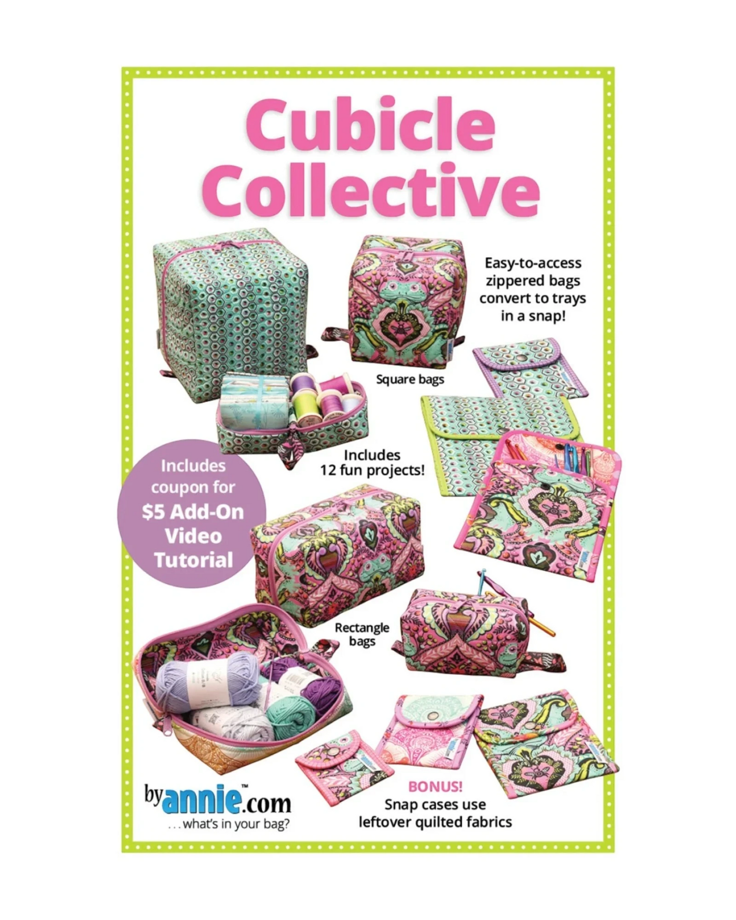 Cubicle Collective Bag Pattern - Everything Fabric