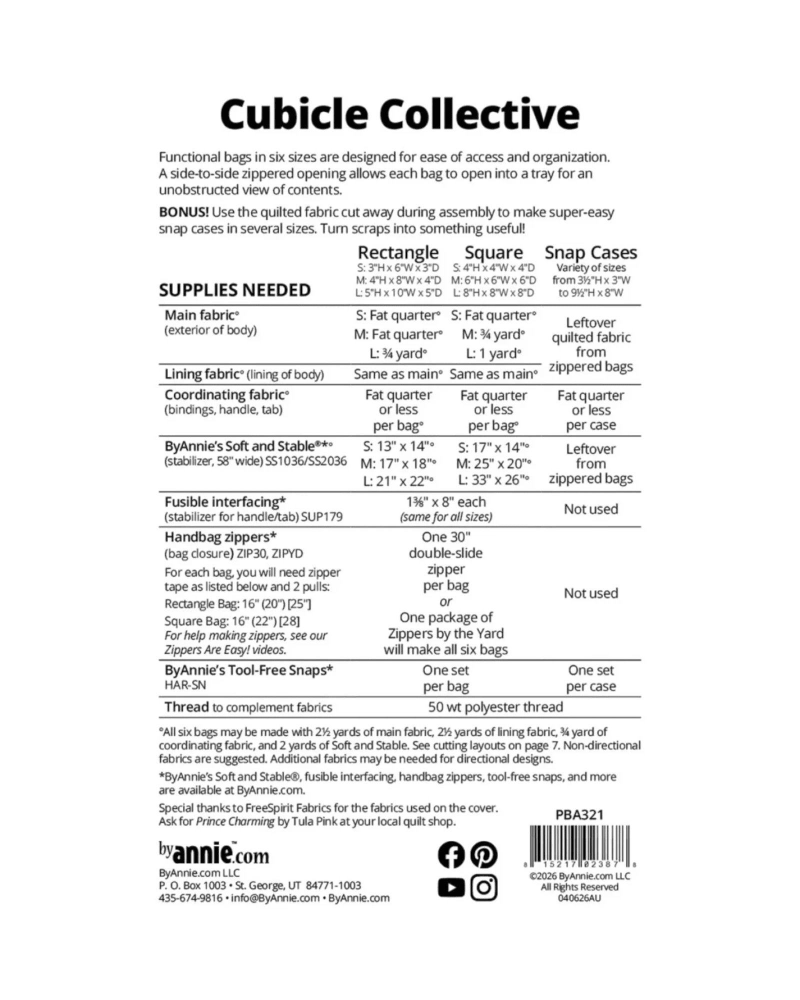 Cubicle Collective Bag Pattern - Everything Fabric