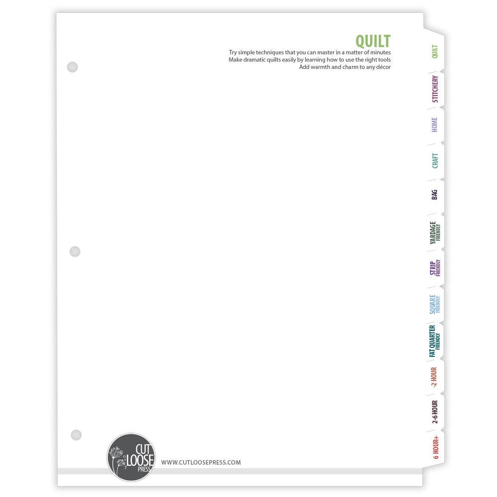 Cut Loose Press Binder Tabs - Everything Fabric