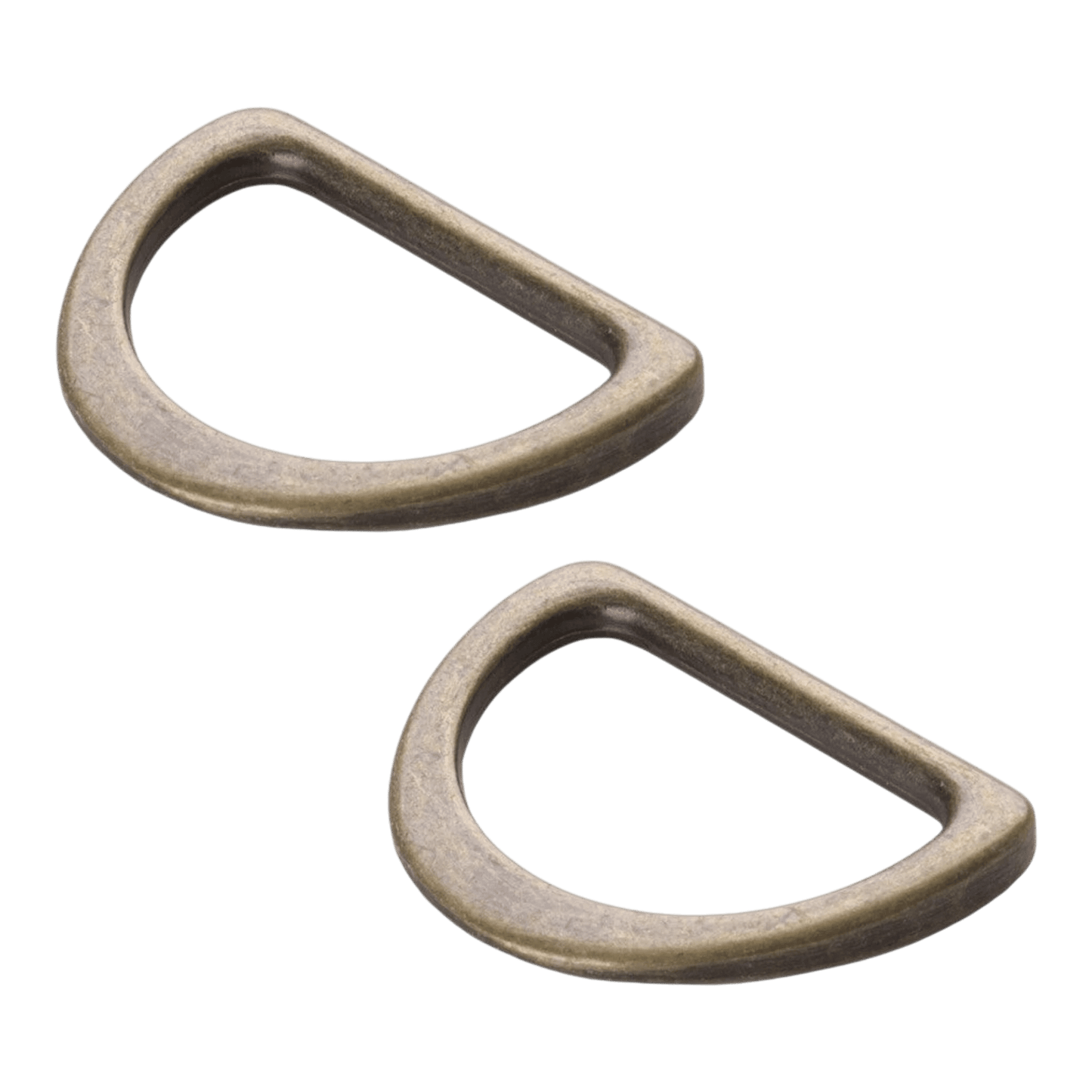 D Ring Flat 25 mm Antique Brass Set of Two - 25 mm - Everything Fabric