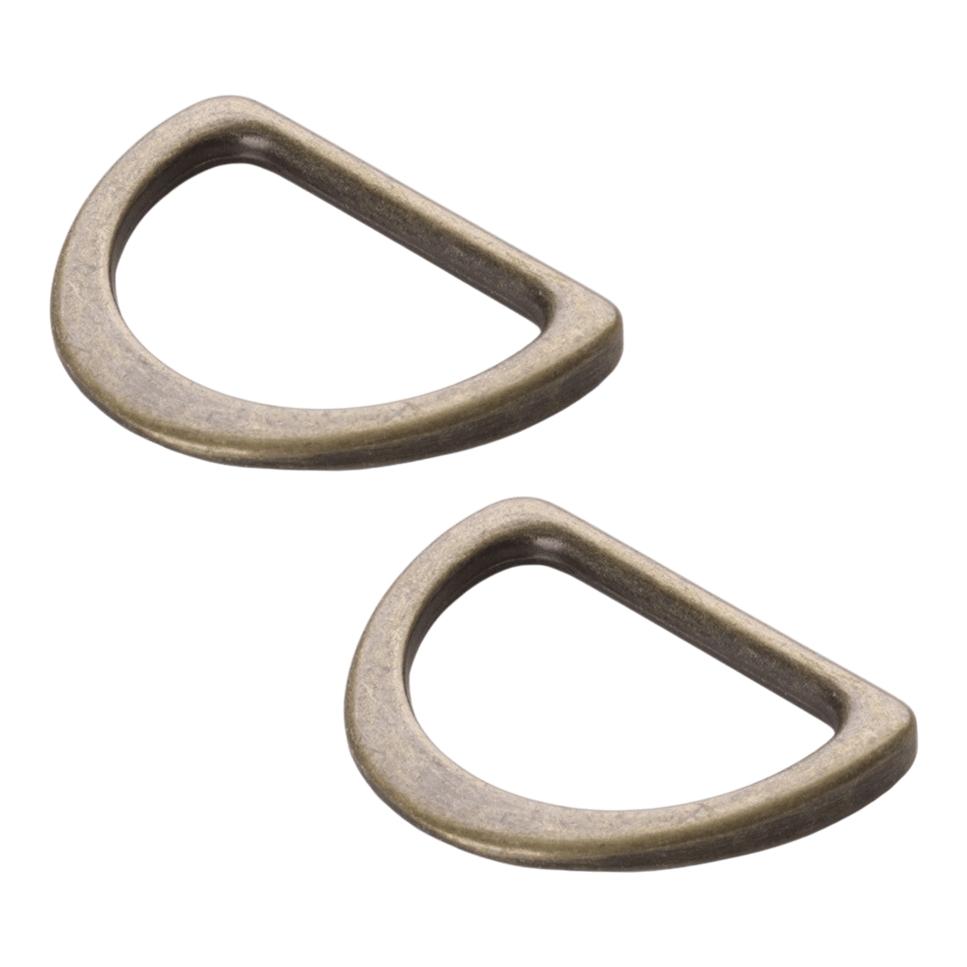 D Ring Flat 25 mm Antique Brass Set of Two - 25 mm - Everything Fabric