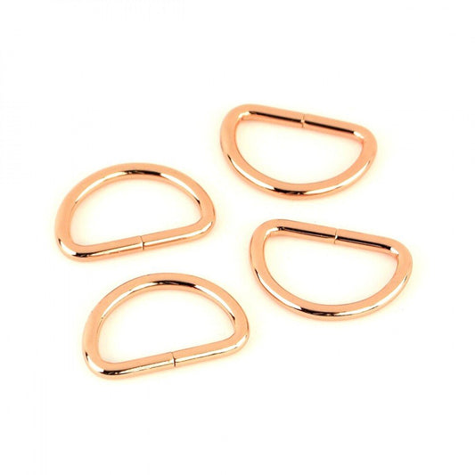 D-Rings 25 mm 4 Pack - Rose Gold - Everything Fabric