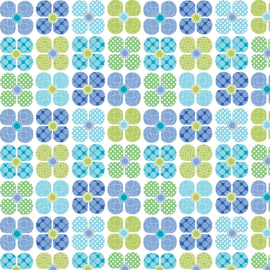 Daisy Up - Turquoise/Multi Flower Up - Everything Fabric