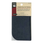 Dritz dark blue stonewashed denim iron-on patches, 5" x 5", 2 count for durable garment repair.